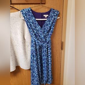 Womens  size 12, COLDWATER CREEK BLUE AND PURPLE STRETCHY, SLEEVELESS DRESS